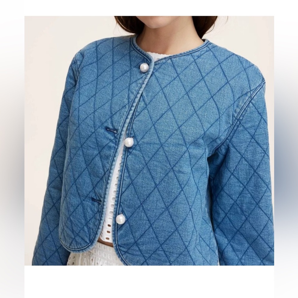 Kate spade ♠️  denim Quilted jacket size XS